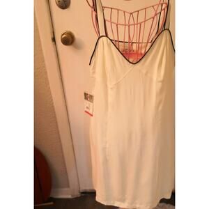 Guess Women's White/Navy Trim Dress NEW 12 Maurice Marciano Nautical Preppy Twee
